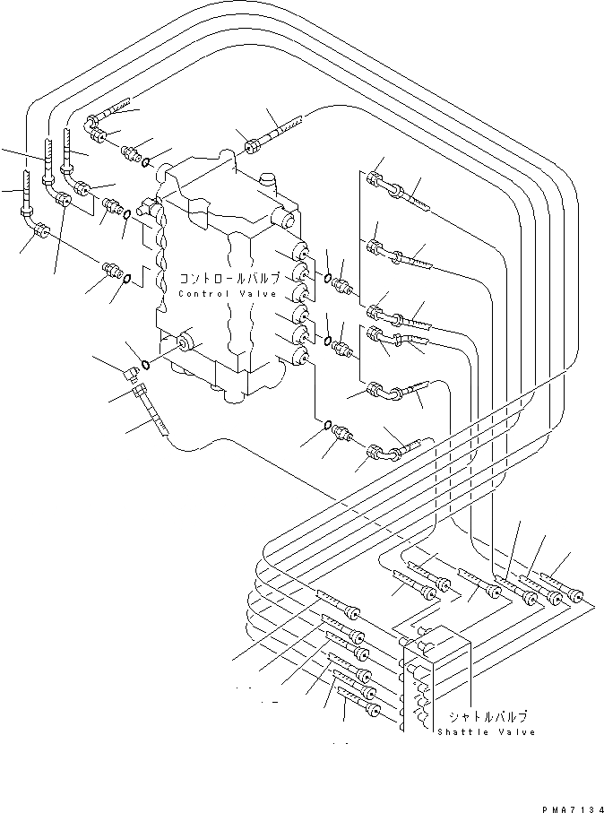 Схема запчастей Komatsu PC100-6 - КЛАПАН ТРУБЫ (ГЛАВН.)(№-) ГИДРАВЛИКА