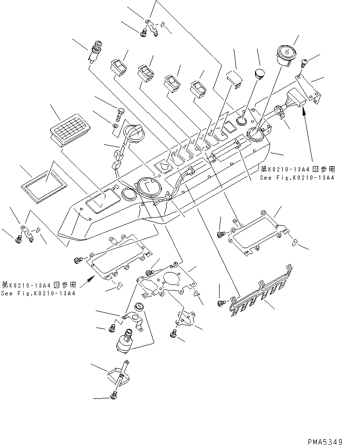 Схема запчастей Komatsu PC100-6 - КАБИНА (КРЫШКА ПАНЕЛИ)(№-) КАБИНА ОПЕРАТОРА И СИСТЕМА УПРАВЛЕНИЯ