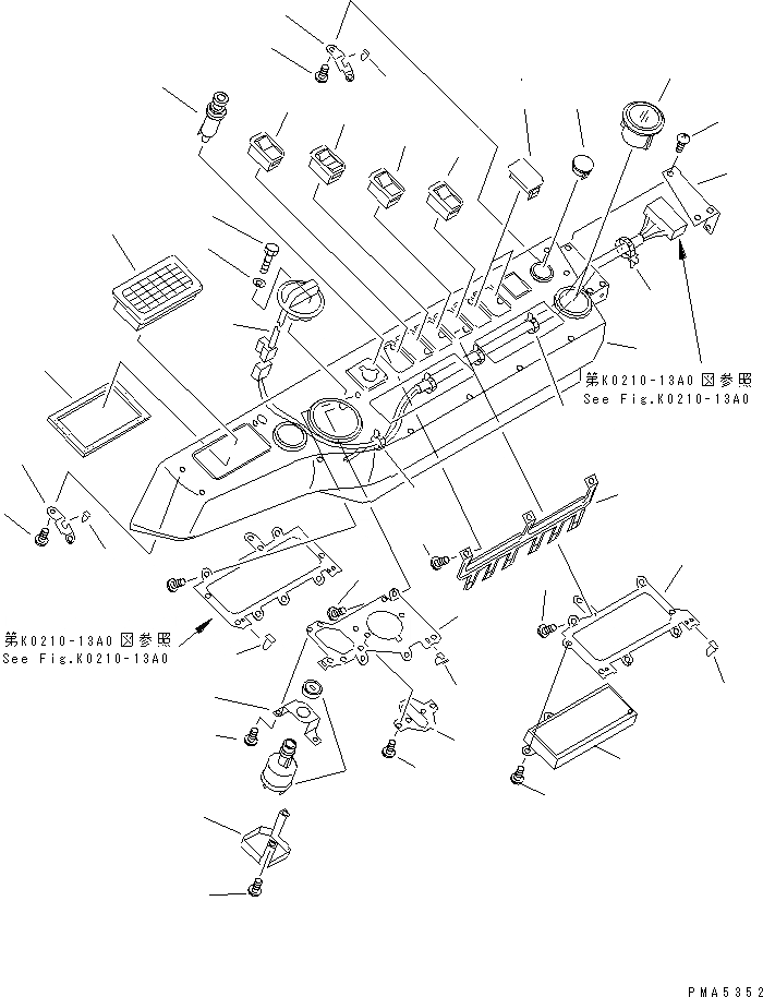 Схема запчастей Komatsu PC100-6 - КАБИНА (БЕЗ КОНДИЦ. ВОЗДУХА) (КРЫШКА ПАНЕЛИ)(№-) КАБИНА ОПЕРАТОРА И СИСТЕМА УПРАВЛЕНИЯ