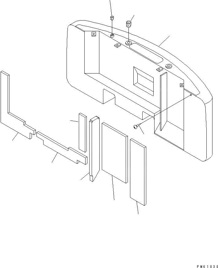 Схема запчастей Komatsu PC100-6 - ПРОТИВОВЕС(№-) ЧАСТИ КОРПУСА