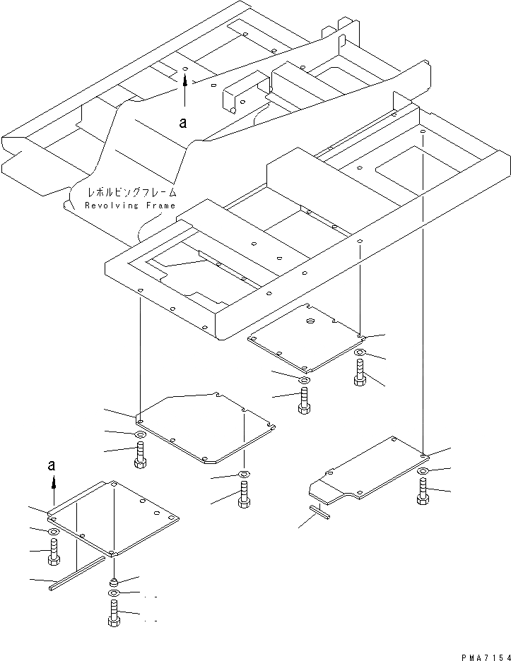 Схема запчастей Komatsu PC100-6 - НИЖН. КРЫШКА(№-) ЧАСТИ КОРПУСА