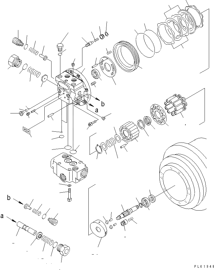 Схема запчастей Komatsu PC100-6 - ХОД MTOR (МОТОР В СБОРЕ) (GM8VL ТИП)(№-) ОСНОВН. КОМПОНЕНТЫ И РЕМКОМПЛЕКТЫ