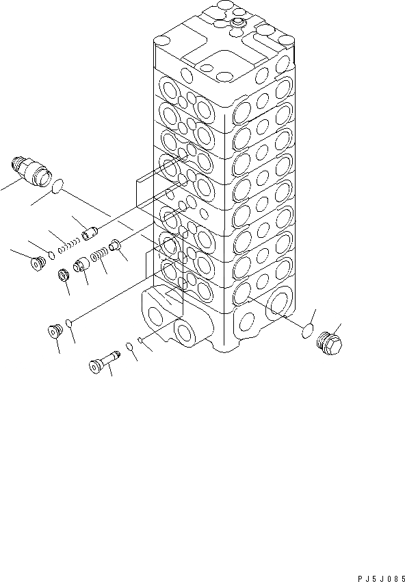 Схема запчастей Komatsu PC100-6 - ОСНОВН. КЛАПАН (8-КЛАПАН) (/) (С ОТВАЛ)(№-) ОСНОВН. КОМПОНЕНТЫ И РЕМКОМПЛЕКТЫ