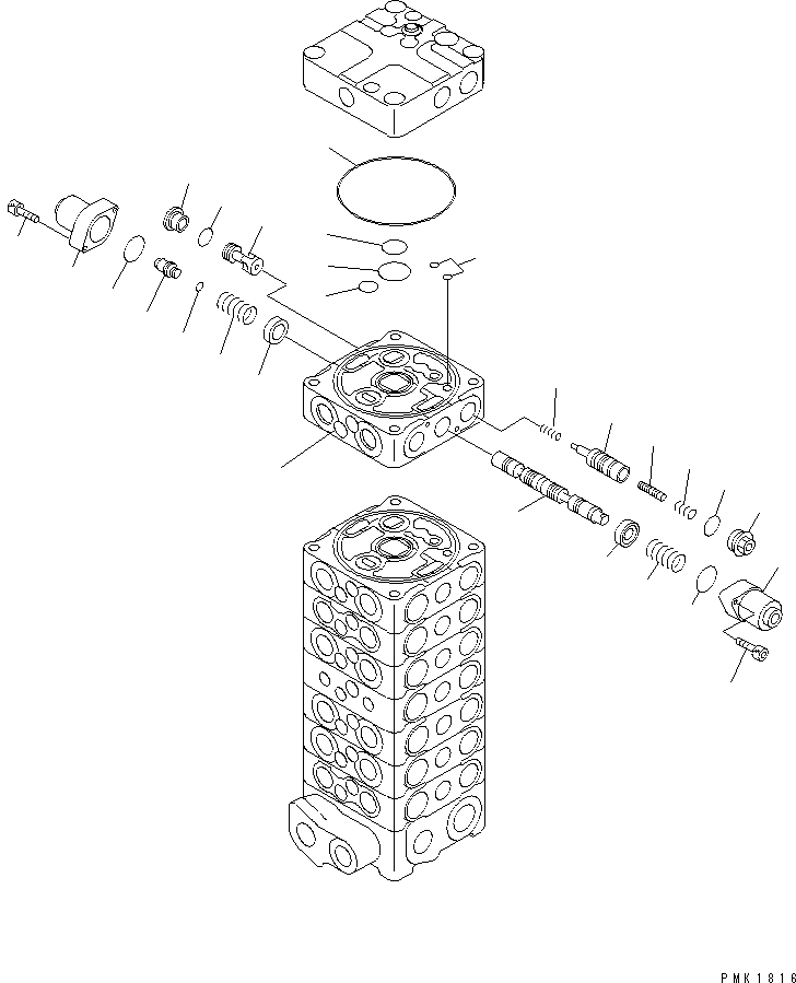 Схема запчастей Komatsu PC100-6 - ОСНОВН. КЛАПАН (8-КЛАПАН) (/) (С ОТВАЛ)(№-) ОСНОВН. КОМПОНЕНТЫ И РЕМКОМПЛЕКТЫ