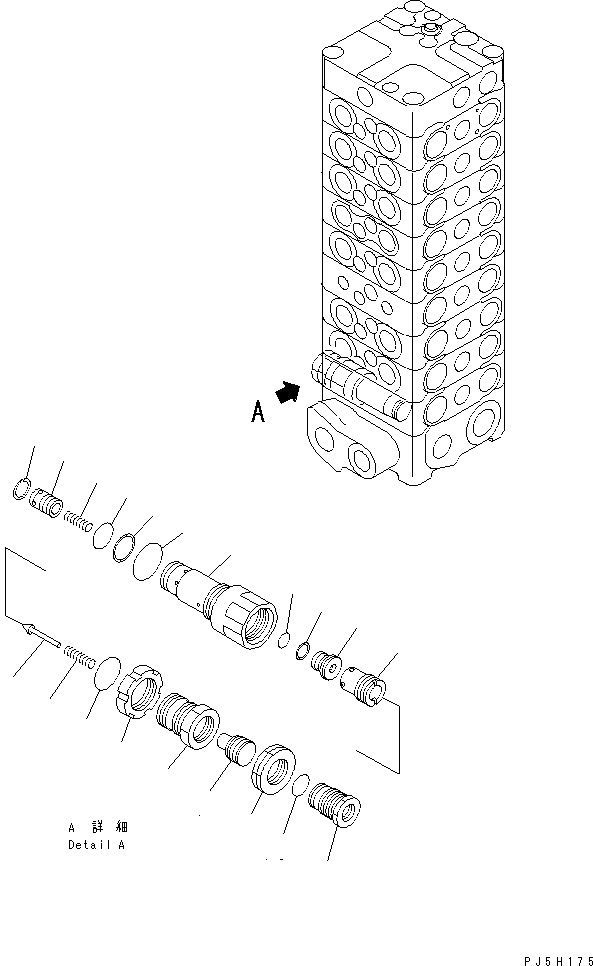 Схема запчастей Komatsu PC100-6 - ОСНОВН. КЛАПАН (9-КЛАПАН) (/)(№-) ОСНОВН. КОМПОНЕНТЫ И РЕМКОМПЛЕКТЫ