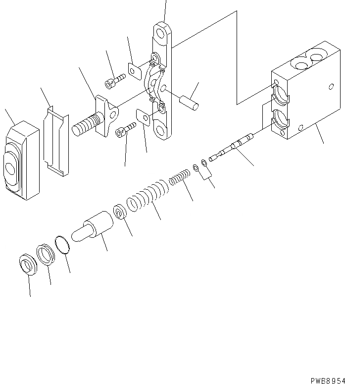 Схема запчастей Komatsu PC100-6 - КЛАПАН PPC(ДЛЯ НАВЕСН. ОБОРУД.)(№-) ОСНОВН. КОМПОНЕНТЫ И РЕМКОМПЛЕКТЫ