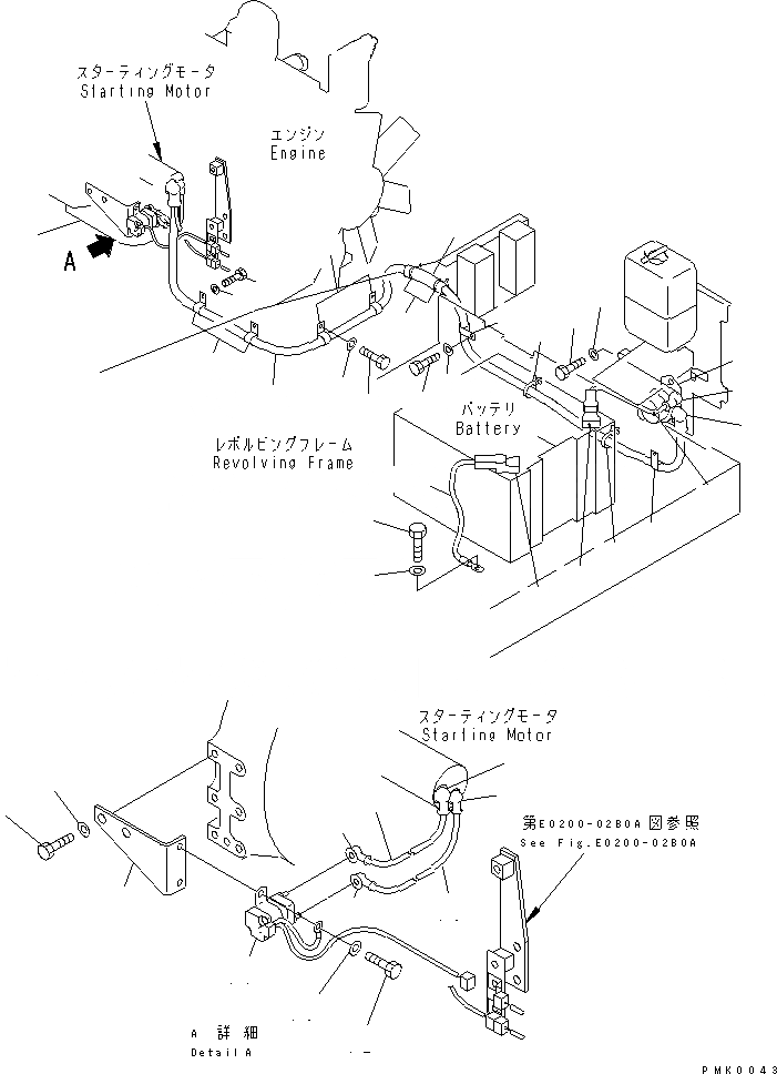 Схема запчастей Komatsu PC100-6 - ЭЛЕКТРОПРОВОДКА (ПРОВОДКА СТАРТЕРА)(№-) ЭЛЕКТРИКА