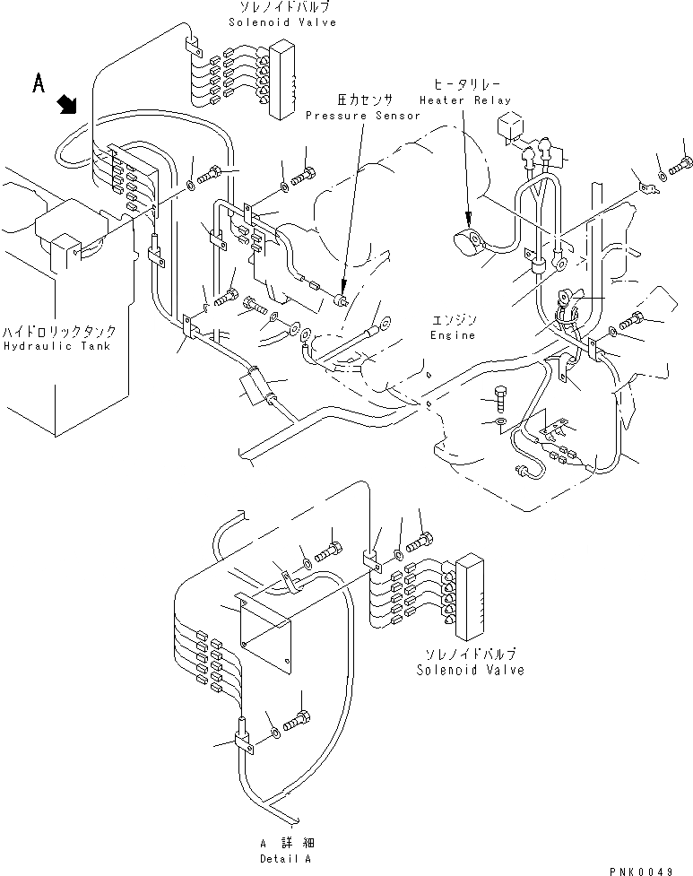 Схема запчастей Komatsu PC100-6 - ЭЛЕКТРОПРОВОДКА (COVER)(№-999) ЭЛЕКТРИКА