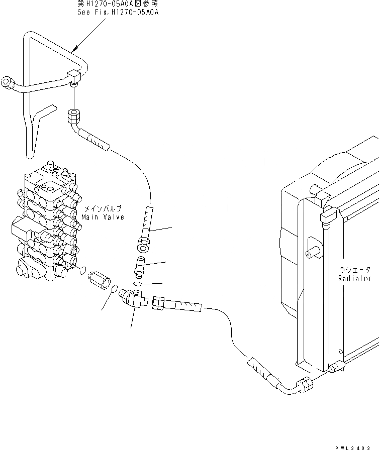 Схема запчастей Komatsu PC100-6 - ВОЗВРАТНАЯ ЛИНИЯ(НАВЕСН. ОБОРУД.)(№-) ГИДРАВЛИКА