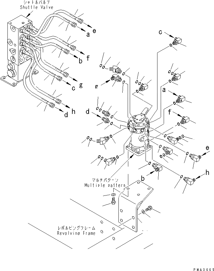 Схема запчастей Komatsu PC100-6 - MULTI PATTERN (ТРУБЫ)(№-999) ГИДРАВЛИКА