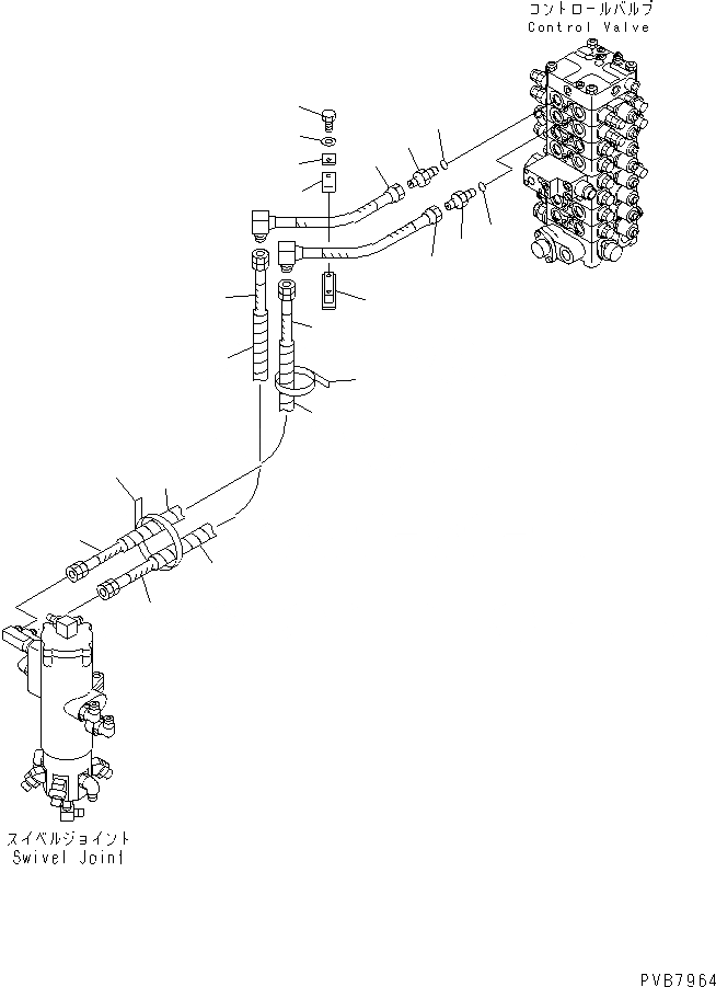 Схема запчастей Komatsu PC100-6 - ОТВАЛ ЛИНИЯ (ВЕРХН.) (КЛАПАН ЛИНИЯ ) (С ОТВАЛ)(№-) ГИДРАВЛИКА