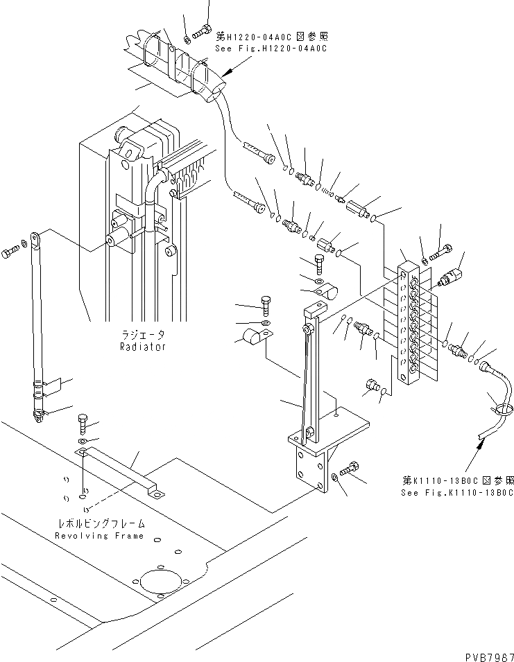 Схема запчастей Komatsu PC100-6 - БЛОК ПЕРЕКЛЮЧЕНИЯ ДАВЛЕНИЯ(№-) ГИДРАВЛИКА