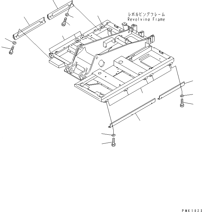 Схема запчастей Komatsu PC100-6 - ОСНОВНАЯ РАМА БАМПЕР И КОРПУС(№-) ОСНОВНАЯ РАМА И ЕЕ ЧАСТИ