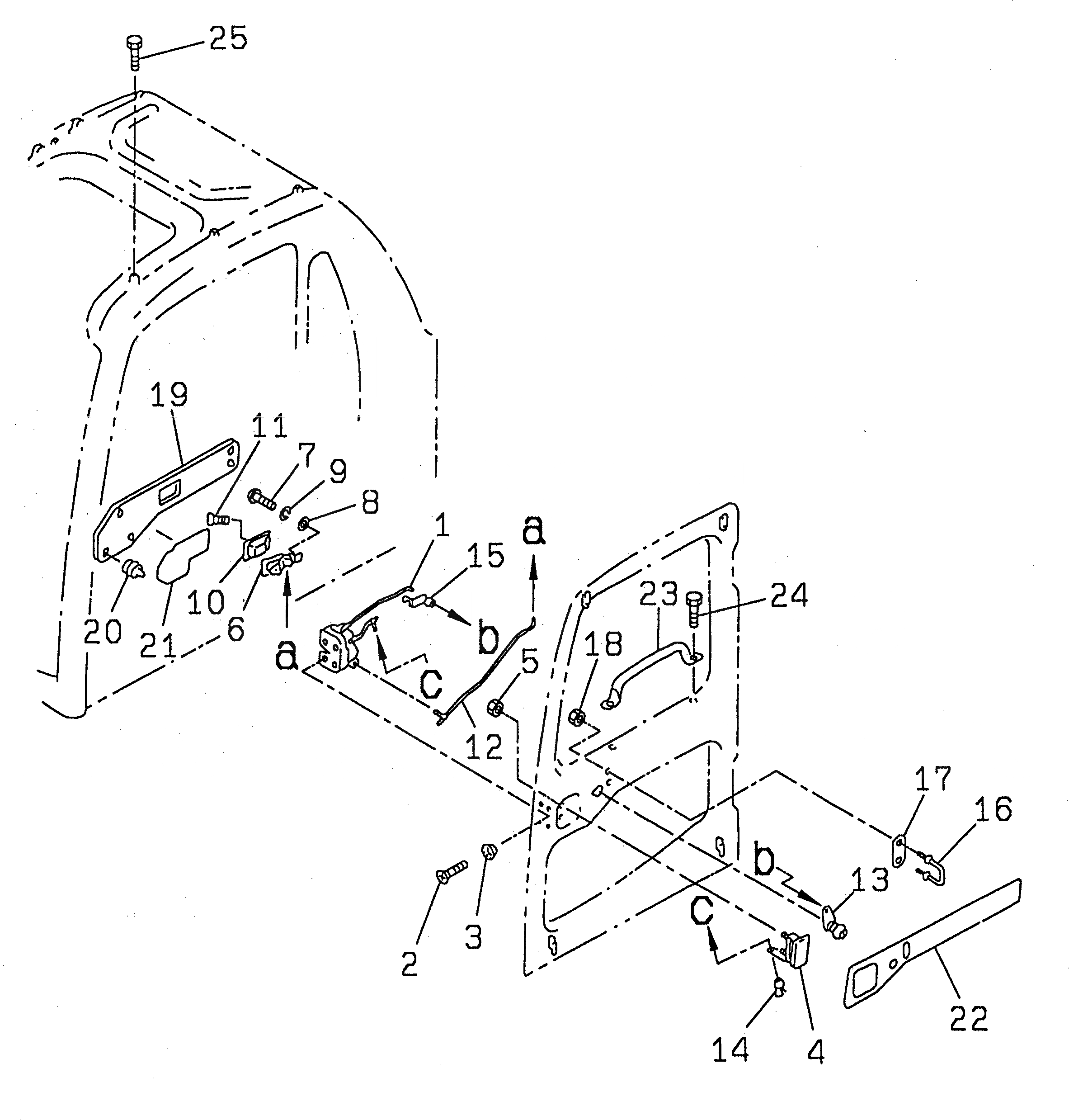 Схема запчастей Komatsu PC100-6 - КАБИНА (КАБИНА (INКАПОТ) (С ЧАСТИ КОРПУСА)(№30025-31999) ) (ЗАМОК ДВЕРИ)(№-) КАБИНА ОПЕРАТОРА И СИСТЕМА УПРАВЛЕНИЯ