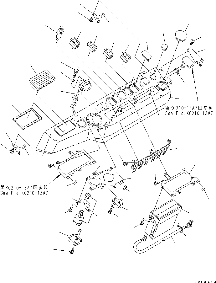 Схема запчастей Komatsu PC100-6 - КАБИНА (БЕЗ КОНДИЦ. ВОЗДУХА) (КРЫШКА ПАНЕЛИ)(№-) КАБИНА ОПЕРАТОРА И СИСТЕМА УПРАВЛЕНИЯ