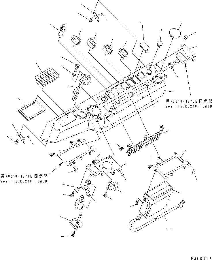 Схема запчастей Komatsu PC100-6 - КАБИНА (КРЫШКА ПАНЕЛИ) (НОВ. ПЕРЕКЛЮЧАТЕЛЬ KEY)(№9-) КАБИНА ОПЕРАТОРА И СИСТЕМА УПРАВЛЕНИЯ