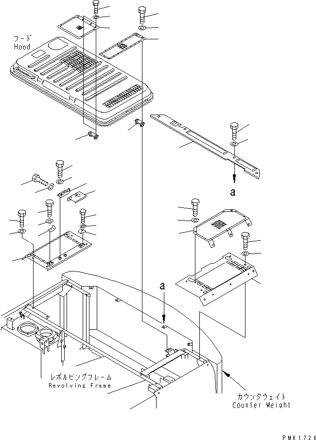 Схема запчастей Komatsu PC100-6 - КРЫШКАВЕРХН. (С NET)(№-) ЧАСТИ КОРПУСА