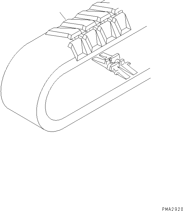 Схема запчастей Komatsu PC100-6 - РЕЗИН. SHOE ХОДОВАЯ