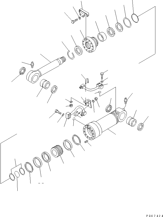 Схема запчастей Komatsu PC100-6 - ЦИЛИНДР ОТВАЛА(№-) ОСНОВН. КОМПОНЕНТЫ И РЕМКОМПЛЕКТЫ