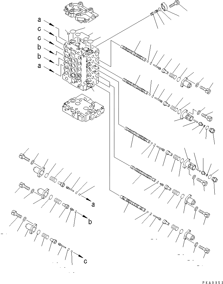 Схема запчастей Komatsu PC100-6 - ОСНОВН. КЛАПАН (-АКТУАТОР) (/) (С ОТВАЛ)(№-999) ОСНОВН. КОМПОНЕНТЫ И РЕМКОМПЛЕКТЫ