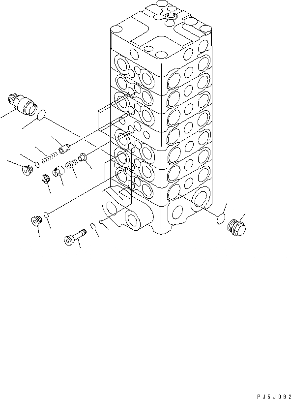 Схема запчастей Komatsu PC100-6 - ОСНОВН. КЛАПАН (7-КЛАПАН) (/)(№-) ОСНОВН. КОМПОНЕНТЫ И РЕМКОМПЛЕКТЫ