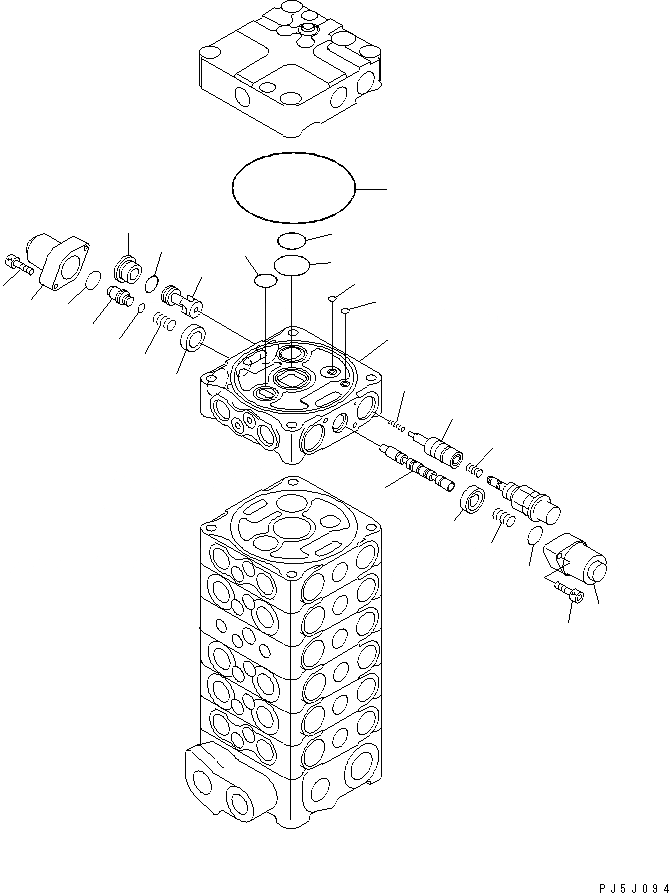 Схема запчастей Komatsu PC100-6 - ОСНОВН. КЛАПАН (7-КЛАПАН) (/)(№-) ОСНОВН. КОМПОНЕНТЫ И РЕМКОМПЛЕКТЫ