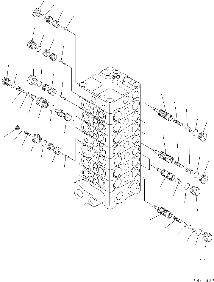 Схема запчастей Komatsu PC100-6 - ОСНОВН. КЛАПАН (7-КЛАПАН) (/) (SAGA СПЕЦ-Я.)(№-) ОСНОВН. КОМПОНЕНТЫ И РЕМКОМПЛЕКТЫ