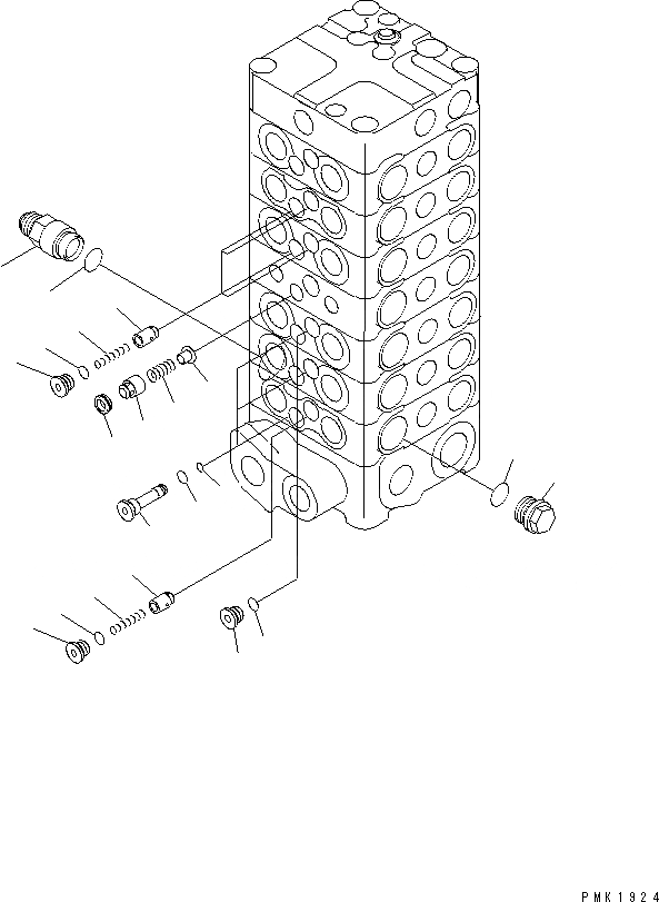 Схема запчастей Komatsu PC100-6 - ОСНОВН. КЛАПАН (7-КЛАПАН) (/) (SAGA СПЕЦ-Я.)(№-) ОСНОВН. КОМПОНЕНТЫ И РЕМКОМПЛЕКТЫ