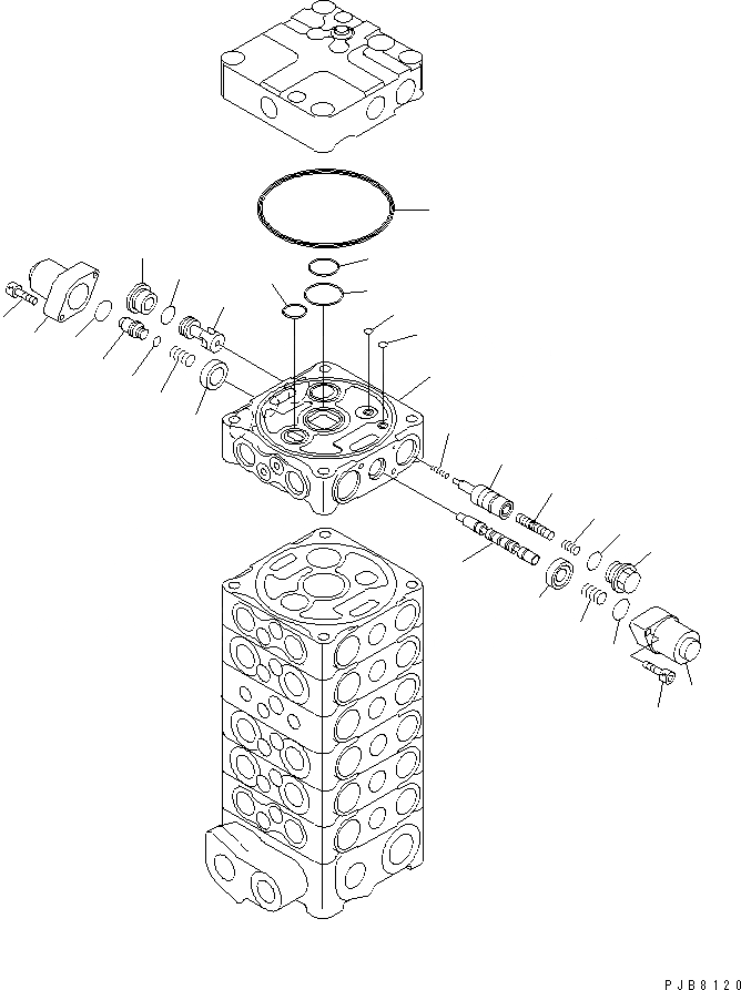 Схема запчастей Komatsu PC100-6 - ОСНОВН. КЛАПАН (7-КЛАПАН) (/) (SAGA СПЕЦ-Я.)(№-) ОСНОВН. КОМПОНЕНТЫ И РЕМКОМПЛЕКТЫ