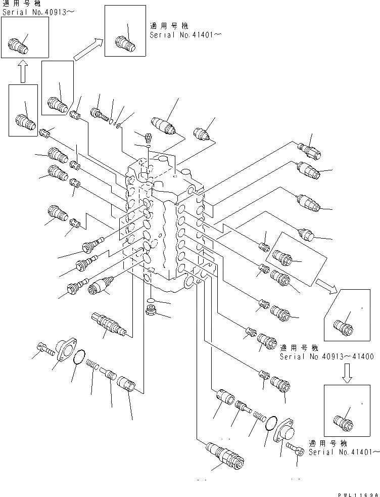 Схема запчастей Komatsu PC100-6 - ОСНОВН. КЛАПАН (-АКТУАТОР) (/)(№-) ОСНОВН. КОМПОНЕНТЫ И РЕМКОМПЛЕКТЫ