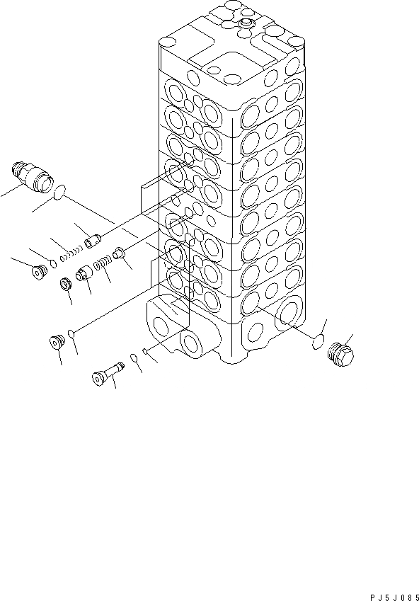 Схема запчастей Komatsu PC100-6 - ОСНОВН. КЛАПАН (8-КЛАПАН) (/) (HALF И HALF ПОТОК)(№-) ОСНОВН. КОМПОНЕНТЫ И РЕМКОМПЛЕКТЫ