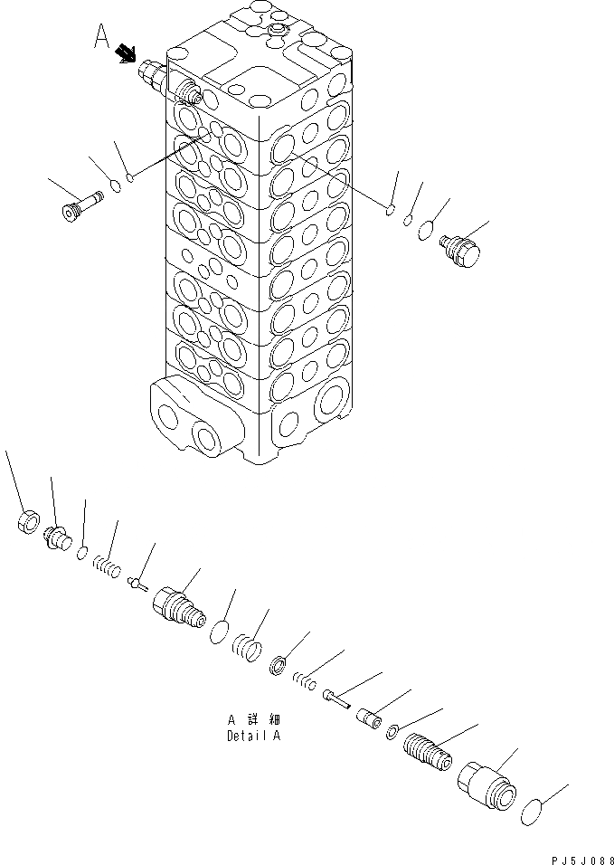 Схема запчастей Komatsu PC100-6 - ОСНОВН. КЛАПАН (8-КЛАПАН) (/) (С ОТВАЛ)(№-) ОСНОВН. КОМПОНЕНТЫ И РЕМКОМПЛЕКТЫ