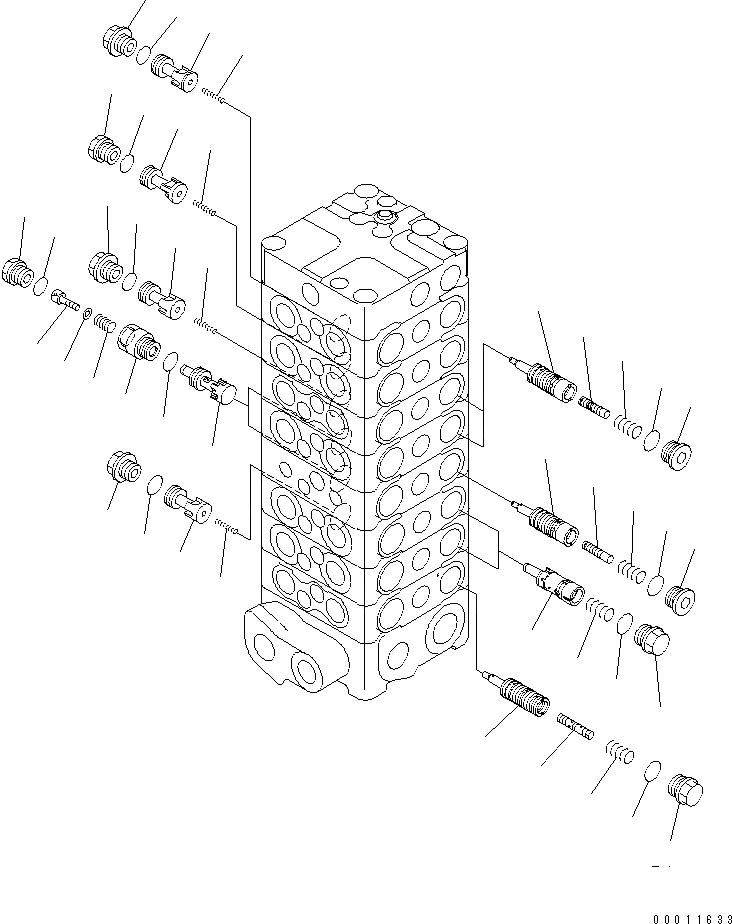 Схема запчастей Komatsu PC100-6 - ОСНОВН. КЛАПАН (8-КЛАПАН) (/) (HALF И HALF ПОТОК)(№-) ОСНОВН. КОМПОНЕНТЫ И РЕМКОМПЛЕКТЫ