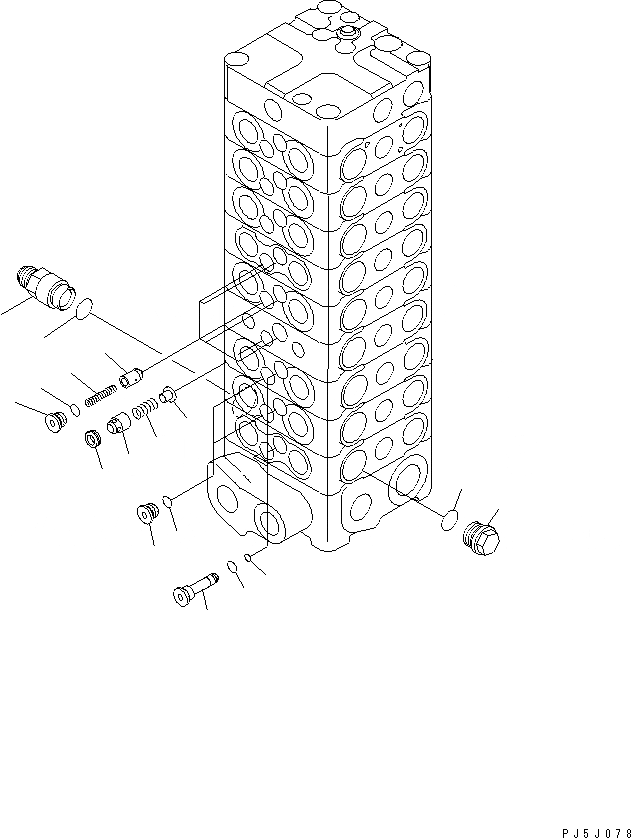 Схема запчастей Komatsu PC100-6 - ОСНОВН. КЛАПАН (9-КЛАПАН) (/)(№-) ОСНОВН. КОМПОНЕНТЫ И РЕМКОМПЛЕКТЫ