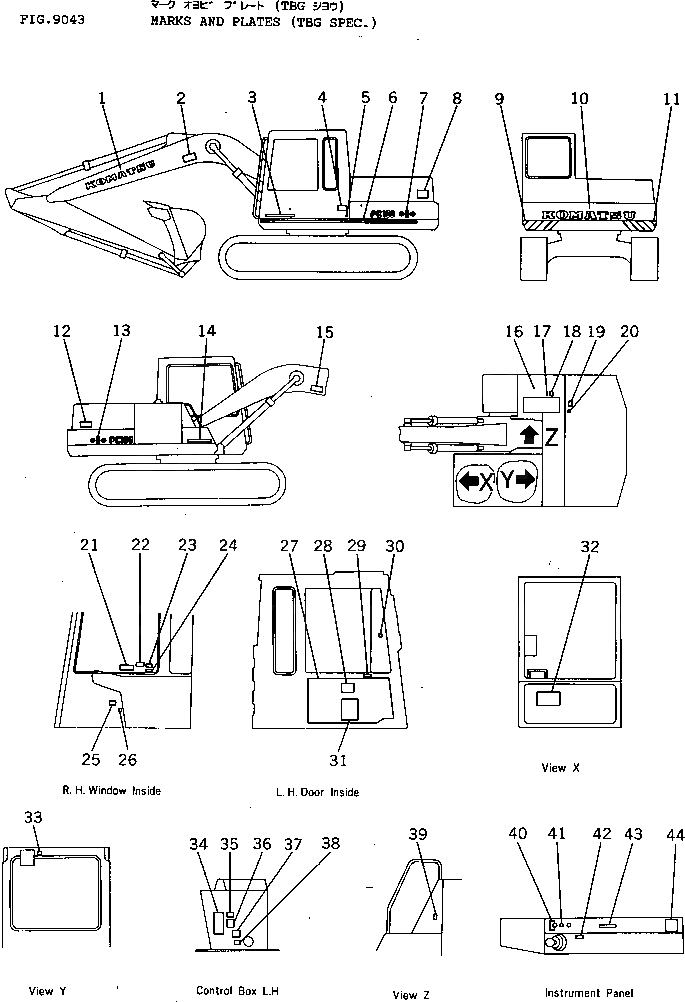 Схема запчастей Komatsu PC100-3 - МАРКИРОВКА (СПЕЦ-Я TBG) СПЕЦ. APPLICATION ЧАСТИ¤ МАРКИРОВКА¤ ИНСТРУМЕНТ И РЕМКОМПЛЕКТЫ