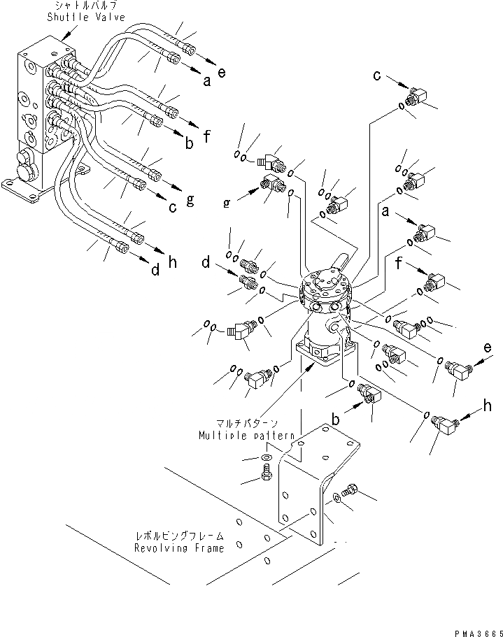 Схема запчастей Komatsu PC100-6E - MULTI PATTERN (ТРУБЫ)(№-999) ГИДРАВЛИКА