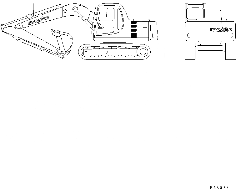 Схема запчастей Komatsu PC100-6E - ЛОГОТИП (МАЛ.)(№9-) МАРКИРОВКА