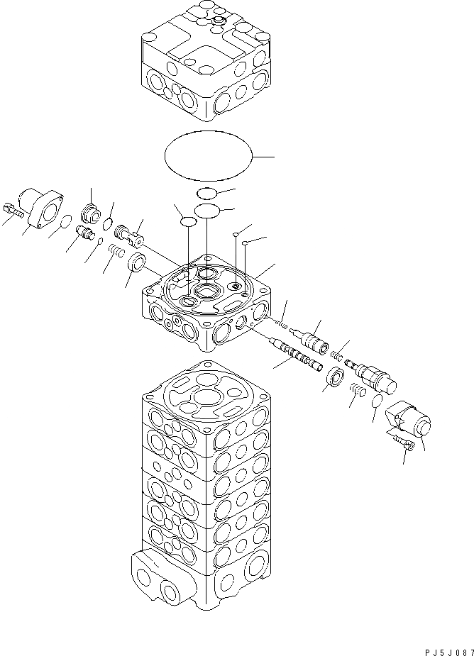 Схема запчастей Komatsu PC100-6E - ОСНОВН. КЛАПАН (8-КЛАПАН) (/)(№-) ОСНОВН. КОМПОНЕНТЫ И РЕМКОМПЛЕКТЫ