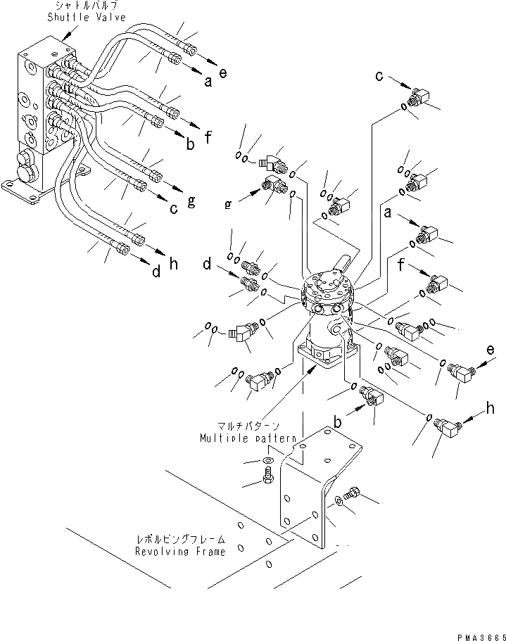 Схема запчастей Komatsu PC100-6S - MULTI PATTERN (ТРУБЫ)(№-999) ГИДРАВЛИКА