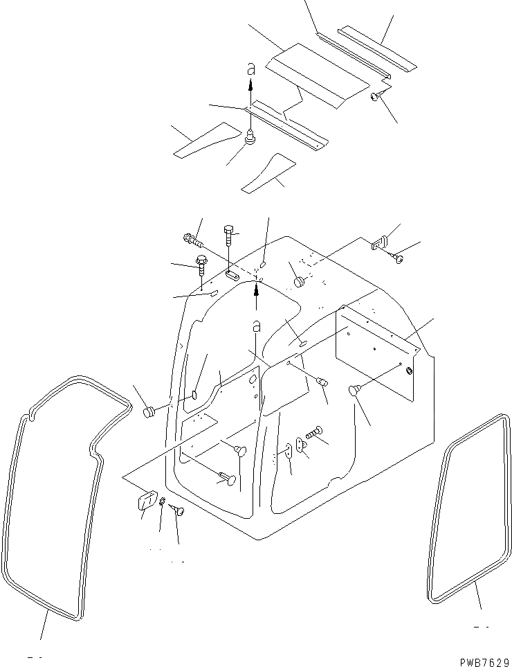 Схема запчастей Komatsu PC100-6Z - КАБИНА (ВНУТР. ПОКРЫТИЕ) (КАБИНА (INКАПОТ) (С ЧАСТИ КОРПУСА)(№30025-31999) )(№7-8) КАБИНА ОПЕРАТОРА И СИСТЕМА УПРАВЛЕНИЯ