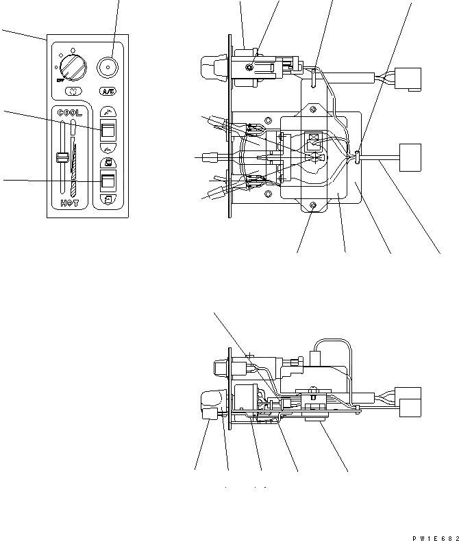 Схема запчастей Komatsu PC100-6Z - ПАНЕЛЬ УПРАВЛЕНИЯ (С КОНДИЦИОНЕРОМ)(№8-8) ОСНОВН. КОМПОНЕНТЫ И РЕМКОМПЛЕКТЫ