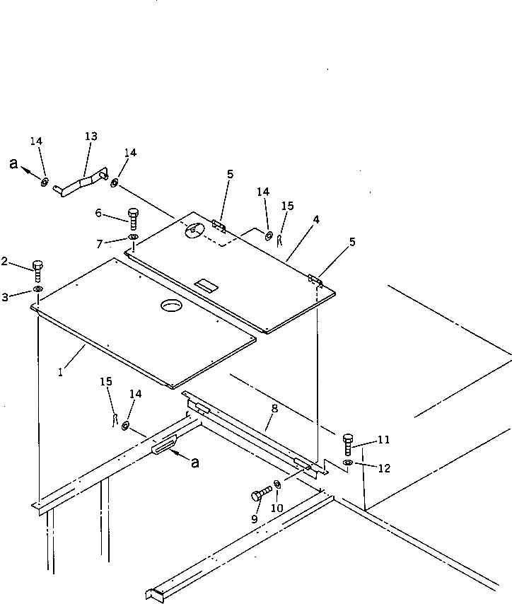 Схема запчастей Komatsu PC1000-1 - ACCESS COVER ЧАСТИ КОРПУСА