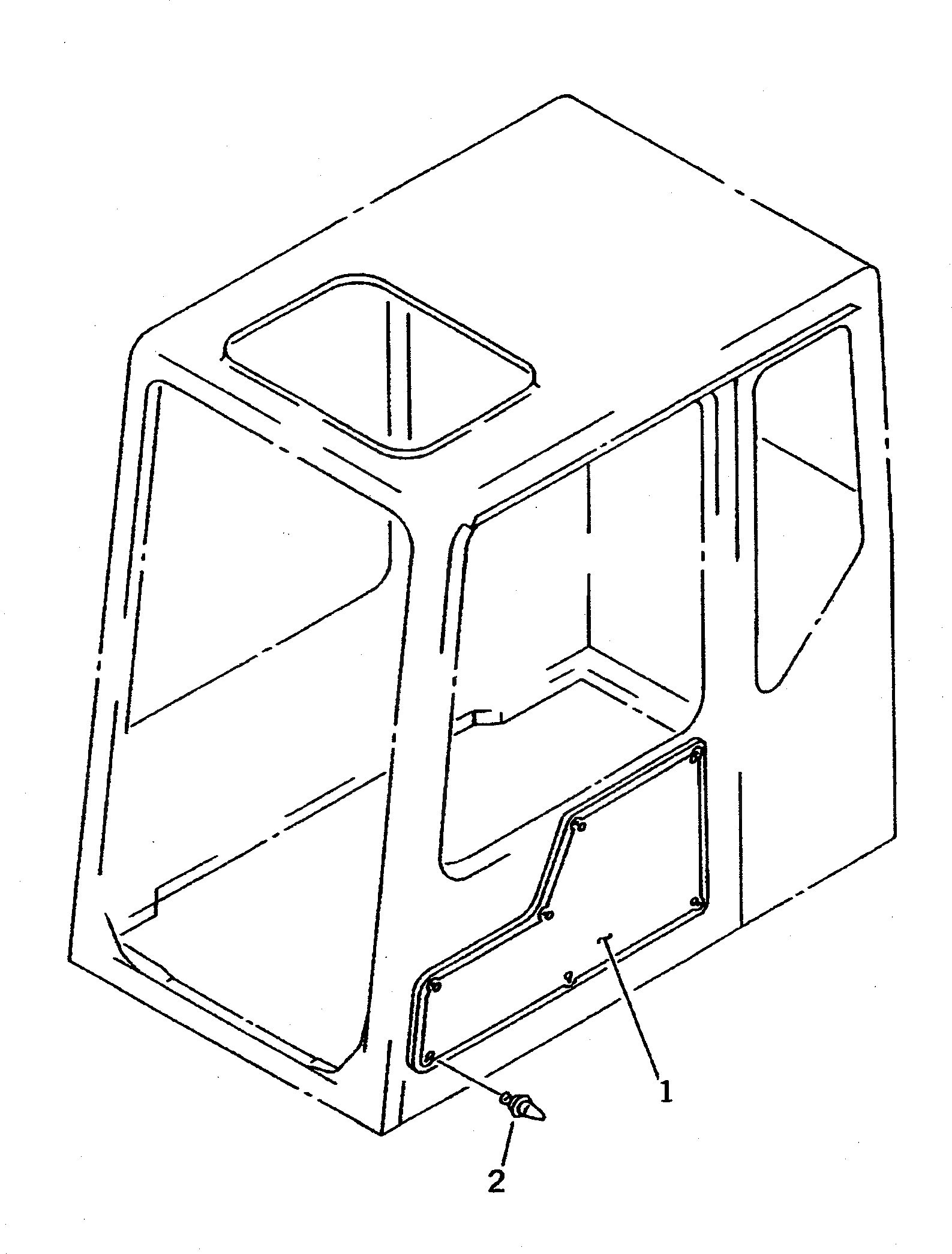 Схема запчастей Komatsu PC1000-1 - КАБИНА (ДВЕРЬ) (ДЛЯ EC)(№-) ЧАСТИ КОРПУСА