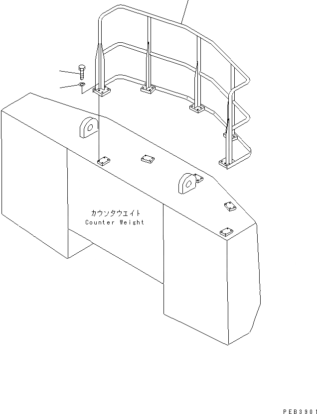 Схема запчастей Komatsu PC1000-1 - ПРОТИВОВЕС (ПОРУЧНИ)(№77-) СИСТЕМА УПРАВЛЕНИЯ И ОСНОВНАЯ РАМА