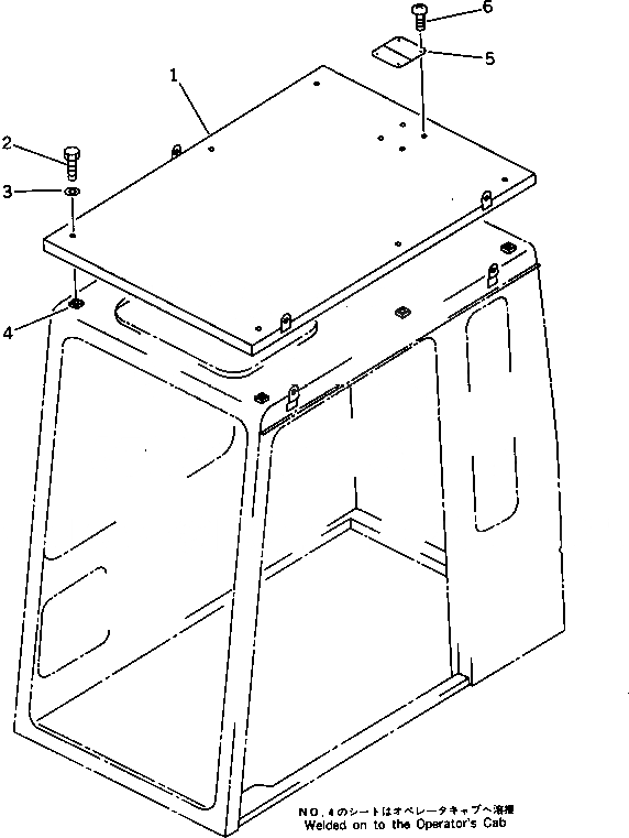 Схема запчастей Komatsu PC1000-1 - ВЕРХН. ЗАЩИТА(№-) ЧАСТИ КОРПУСА