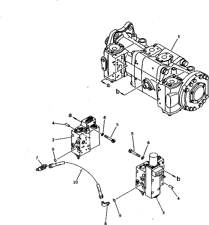 Схема запчастей Komatsu PC1000-1 - ГИДР. НАСОС. NO. (НАСОС БЛОК) (/) (С -STAGE SELECTOR  MODE OLSS) УПРАВЛ-Е РАБОЧИМ ОБОРУДОВАНИЕМ