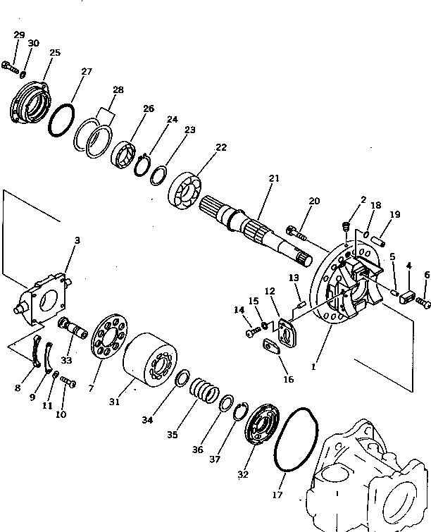 Схема запчастей Komatsu PC1000-1 - ГИДР. НАСОС. NO. (НАСОС /) (/) (С -STAGE SELECTOR MODE OLSS) УПРАВЛ-Е РАБОЧИМ ОБОРУДОВАНИЕМ