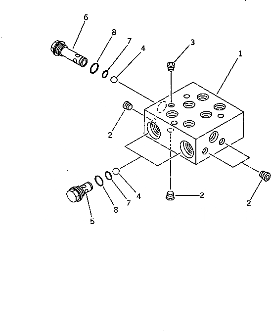 Схема запчастей Komatsu PC1000-1 - КОНТРОЛЬНЫЙ КЛАПАН(-BALL ТИП)(№-) УПРАВЛ-Е РАБОЧИМ ОБОРУДОВАНИЕМ