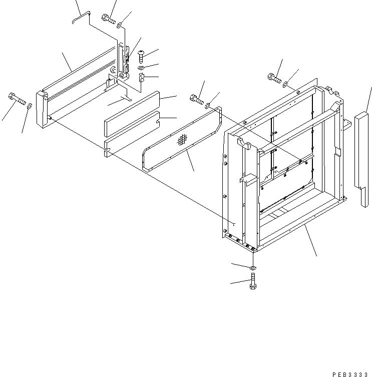 Схема запчастей Komatsu PC1000SP-1 - ПРАВ. КРЫШКА(ЧАСТИ КОРПУСА И COVER) (С ВЫСОК. ЕМК. РАДИАТОР)(№-) ЧАСТИ КОРПУСА