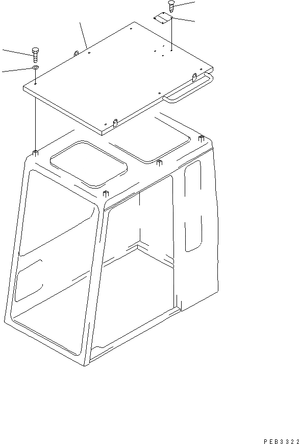 Схема запчастей Komatsu PC1000SP-1 - ВЕРХН. ЗАЩИТА(№-) ЧАСТИ КОРПУСА